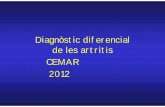 Diagnòstic diferencial de les artritis CEMAR 2012 · – Bursitis – Entesitis – .../... fibra muscul ar hueso sinovial tendón cartílag o ... SINOVITIS • Líquid no inflamatori