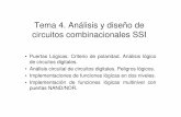 Tema 4. Análisis y diseño de circuitos combinacionales …personales.unican.es/manzanom/Planantiguo/EDigitalI/Tema_IV.pdf · circuitos combinacionales SSI •Puertas Lógicas. Criterio