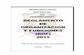 REGLAMENTO DE ORGANIZACIÓN Y FUNCIONES (ROF) 2015 · municipalidad distrital de pachacÁmac reglamento de organizaciÓn y funciones