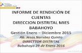 RENDICIÓN DE CUENTAS GESTIÓN 2015 - … · única casa de acogimiento Institucional de la Provincia en Babahoyo 5. BJGL: ... principales objetivos de las políticas para la inclusión