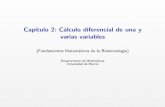 Capítulo 2: Cálculo diferencial de una y varias variableswebs.um.es/mhcifre/apuntes/Capitulo2_1.pdf · Funciones de varias variables Funciones escalares de dos variables L´ımites