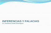 INFERENCIAS Y FALACIAS - Universidad Veracruzana · FALACIAS NO FORMALES Se incurre en ellas por desatención respecto a la falta de implicación entre premisas y conclusión. Hay