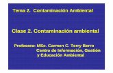 Profesora: MSc. Carmen C. Terry Berro Centro de ... · de carbono como son los halógenos, metales, ácidos y compuestos alcalinos corrosivos). Clasificación de los contaminantes