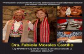 Dra. Fabiola Morales Castillo · Dra. Fabiola Morales Castillo “Promovemos el desarrollo del artesano para recuperar nuestra identidad nacional y los valores culturales e históricos.”
