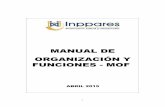 MANUAL DE ORGANIZACIÓN Y FUNCIONES - MOF · 4 CONTENIDO- INDICE 1. Presentación 7 2. Generalidades del Manual de Organización y Funciones ( MOF ) 8 3. Organigrama General de la