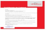 Certificado de Calidad - Fabricante perfileria de … · de aluminio laminado PVC-U de ventanas y puertas de perfiles. Aluplast GmbH Werk Ettlingen ... Conforme a las Normas de ensayo