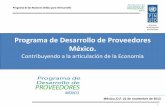 Programa de Desarrollo de Proveedores México. · El Programa de Desarrollo de Proveedores. •Crea las condiciones de competitividad empresarial y humana con la creación de conocimientos