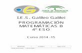 I.E.S. Galileo Galilei PROGRAMACIÓN …iesgalileocordoba.es/wp-content/uploads/2015/10/MD75PR02RG_4ESO... · 1. Utilizar los distintos tipos de números y operaciones, junto con