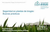 Seguridad en plantas de biogás: Buenas prácticas · Seguridad en plantas de biogás: Buenas prácticas Taller de Seguridad en Biogás, 8-9 de Noviembre de 2017 Manuel Maciejczyk