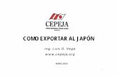 COMO EXPORTAR AL JAPÓN MAYO2014 - cepeja.orgcepeja.org/pdfs/comoexportarjapon.pdf · la chirimoya no se puede exportar a Japón por la plaga de la mosca de la fruta, los alimentos