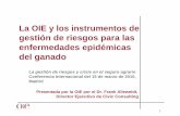 La OIE y los instrumentos de gestión de riesgos para …aplicaciones.magrama.es/documentos_pwe/confe10/presentacion_oie_… · Apoyar el seguro contra las pérdidas por ... • Análisis