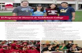 El Programa de Honores de Saddleback College · Un esfuerzo interdisciplinario para desarrollar la habilidad, la escolaridad, y el talento excepcional en los estudiantes altamente