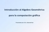 Introducción al Algebra Geométrica para la …³n al Algebra Geométrica para la computación gráfica Presentado por el Lic. Eduardo Roa Algebra Vectorial Puntos Segmentos Vectores