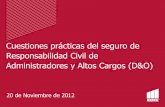 Cuestiones prácticas del seguro de Responsabilidad … - Spain... · Responsabilidad Civil de Administradores y Altos Cargos (D&O) 20 de Noviembre de 2012 . ... Si mi cliente tiene