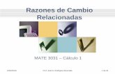 Razones de Cambio Relacionadasmyfaculty.metro.inter.edu/jahumada/.../2_4_Razones_Relacionadas.pdf · 31 Razones de cambio relacionadas • Dos o más variables relacionadas que …