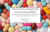 Neumonía adquirida en la comunidad - avpap.org · O Claritromicina y azitromicina ofrecen la ventaja, frente a eritromicina, de alcanzar mayores concentraciones en el
