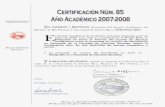 Certificación Núm. 85, Año Académico 2007-2008senado.rrp.upr.edu/RevisionBA/Propuestas2007-08/CSA-85-2007-2008... · Académicos sobre la propuesta de revisión del Bachillerato