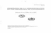 ENSEÑANZA DE LA ADMINISTRACION EN LOS PROGRAMAS DE ENFERMERIAhist.library.paho.org/Spanish/DRH/13211.pdf · PROGRAMAS DE ENFERMERIA Informe de un Taller de la OPS ... enfermería