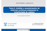 Tema 3. Análisis y caracterización de sistemas continuos ...agamenon.tsc.uah.es/Asignaturas/ittst/sl/apuntes/Tema3Sesion1.pdf · Análisis y caracterización de sistemas continuos
