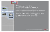 Memoria de actividades 2012 - web.ua.es · II. MEMORIA 2012 ... Avelino Corma (Instituto de Tecnología Química de la Universidad Politécnica de Valencia, ... CLAVE: CL . Página