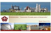 Proinversión: “Inversión Privada para el Desarrollo” · 4 Empresa agroindustrial dedicada a la producción de etanol automotor a partir de caña de azúcar. Dos componentes: