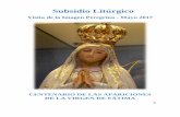 Subsidio Litúrgico - Parroquia San Nicolás el Real · Centenario de las apariciones de la Virgen de Fátima a los pastorcillos, cambie nuestros corazones, e inflame nuestras vidas