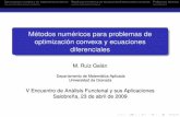 Métodos numéricos para problemas de optimización … · Métodos numéricos para problemas de optimización convexa y ecuaciones diferenciales M. Ruiz Galán Departamento de Matemática
