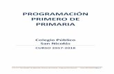 PROGRAMACIÓN PRIMERO DE PRIMARIA - … · C. E. I. P. “San Nicolás” de Méntrida. Primero de Primaria.Programación General. Curso 2017/2018 Página 2 INDICE 1. INTRODUCCIÓN.