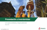 Presentación a inversionistas - ri.pemex.com Presentation_e_140515_sa.pdf · Un nuevo contexto en el sector energético en México 3 Procesos industriales 1. Centro Nacional de Control