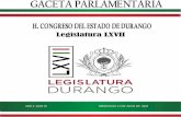 Legislatura LXVII - congresodurango.gob.mxcongresodurango.gob.mx/Archivos/lxvii/Gacetas Periodo De Receso... · congreso del estado de tamaulipas, comunicando elecciÓn de la diputaciÓn