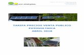 TARIFA PRECIOS VENTA PUBLICO FOTOVOLTAICA … · LISTA DE PRECIOS VENTA PUBLICO - ABRIL 2018 Página 2 Ref. Descripción PVP (€) Kit fotovoltaico Autoconsumo 4,05kWp trifásico