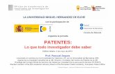 con la participación de organiza la jornada PATENTESotri.umh.es/files/2012/04/Ponencia-Pascual-Segura-1.pdf · Catálogo "200 años de patentes", OEPM 2011 1789: The U.S. Constitution