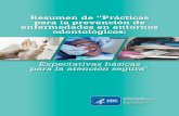Resumen de 'Prácticas para la prevención de … · de infecciones en entornos odontológicos" ... restricciones laborales y el cumplimiento del estándar para patógenos transmitidos