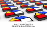 POLITICA DE PAGOS SODIMAC COLOMBIA S.A. · a la radicación de facturas, el proceso de inscripción anexando al formato de registro debidamente diligenciado, copia del RUT, certificado