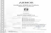 Certificado AENOR de Producto - roca.es · Certificado AENOR de Producto Aparatos sanitarios Avelino BRITO MARQUINA Director General AENOR INTERNACIONAL S.A.U. Génova, 6. 28004 Madrid.
