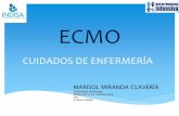 ECMO - euindisa.cl · control y registro de parÁmetros fisiolÓgicos: signos vitales, act, flujo de ecmo, ingreso y egreso de lÍquidos, nivel de conciencia, parÁmetros de ventilador,