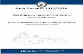 Guía Docente 2015/2016 - ucam.edu · Guía Docente 2015/2016 MECÁNICA DE MEDIOS ... de la ingeniería como son la mecánica de fluidos, la ... una prueba Final, posterior a los