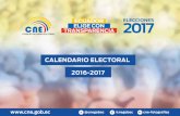 Calendario Electoral 2016-2017 - Ecuavisa | Noticias del ... · CALENDARIO ELECTORAL 2016-2017 Para el Consejo Nacional Electoral es un hito compartir con la ciudadanía y las organizaciones