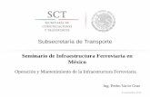 Seminario de Infraestructura Ferroviaria en México · Alabeo corto en longitud de 3.50 m. mm. 10 15 20 25 30 35 Alabeo largo en longitud de 18.90 m. mm. 32 44 47 51 55 55 Discrepancia