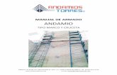 MANUAL DE ARMADO ANDAMIO - andamiostorres.com · andamios torres rodapie plataforma de trabajo cruceta los marcos disponen de un cierre para un rapido y seguro acoplamiento con la