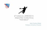 UNIDAD II: Deportes Colectivos “Handbol” · El balonmano, handball o hándbol . Inicios del hándbol En 1892, un profesor de Gimnástica, Konrad Koch, creó el "Raffballspied",