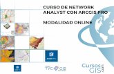 Curso de Network ANAlyst CoN ArCGIs pro ModAlIdAd … · estudio de redes de transporte, análisis de redes y la logística. • Ser capaz de gestionar y analizar una red de transporte