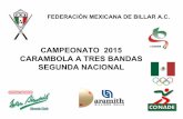 CAMPEONATO 2015 CARAMBOLA A TRES BANDAS … · campeonato 2015 carambola a tres bandas segunda nacional federaciÓn mexicana de billar a.c.