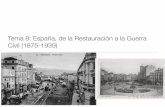 Tema 8: España, de la Restauración a la Guerra …. El sistema político de la Restauración • Cánovas quiere un sistema que garantice la autoridad y la estabilidad. • 1. Para