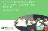MEMOR IA DE ACTIVIDADES 2017 - … · •María Sastre. Las Calzadas •Asunción Ortega Villanueva. Fundación Conde Fernán Armentález (Melgar de Fernamental) BURGOS •Pedro Barrio