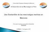 Uso Sostenible de las macroalgas marinas en Marcona · geomorfología y oceanografía de la zona 3. Mejorar la productividad de las zonas tradicionales de trabajo de los pescadores