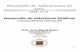 Desarrollo de Aplicaciones en Java INF 473zeus.inf.ucv.cl/~jrubio/docs/2009-01/ICI 595/Seccion_9.3.pdfComponentes Swing III. 1 Menús (I) Ejemplo: » “Menús ...