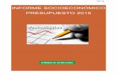 INFORME SOCIOECONÓMICO PRESUPUESTO 2015 … · Informe socioeconómico. Presupuesto 2015 Informe socioeconómico. Presupuesto 2015 ÍNDICE GENERAL Índice de contenido 1. ... recuperación,