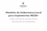 Modelos de Gobernanza Local para Implementar REDD+ · proyecto REDD+ USUARIOS DEL ÁREA PILOTO COMPROMETIDOS USUARIOS CON PROYECTOS Y/O ACTIVIDADES REDD+ MARCOS DE …