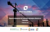 Reporte trimestral de inversión extranjera directa en Colombia · La inversión extranjera directa en Colombia alcanzó US$4.568 millones, 44,5% más (US$ 1.407 millones) que lo